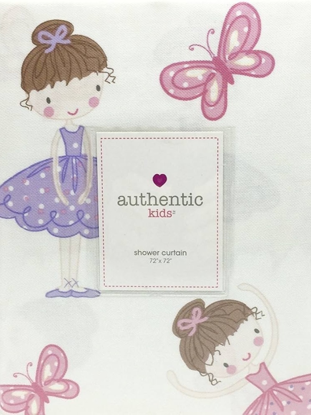 Authentic Kids Pink & Purple Ballerina Shower Curtain